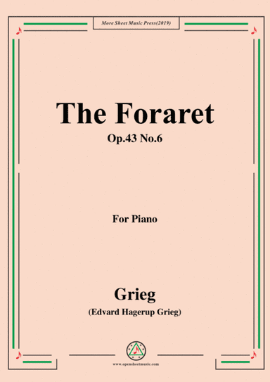 Grieg-The Foraret Op.43 No.6,for Piano (arr. MSM)