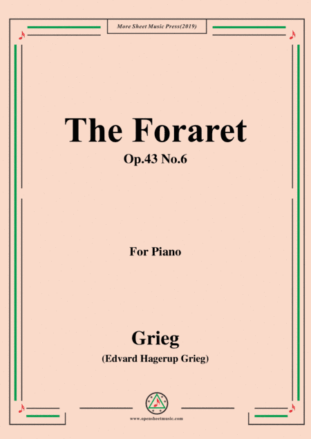 Grieg-The Foraret Op.43 No.6,for Piano (arr. MSM)