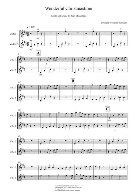 Wonderful Christmastime (arr. David Burndrett)