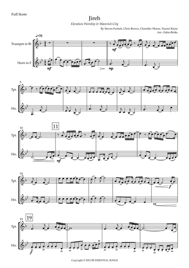Jireh (arr. Fabio Britto)