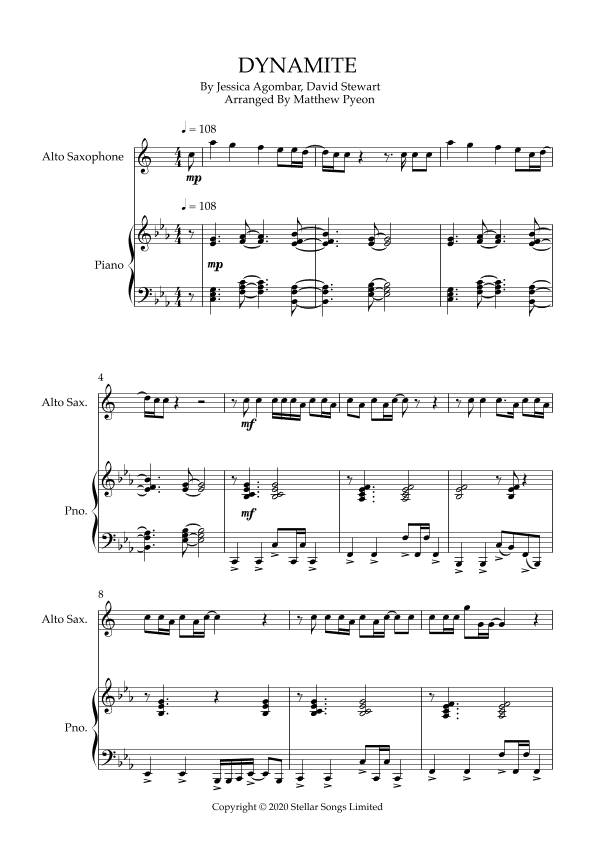 Dynamite (arr. Matthew pyeon)
