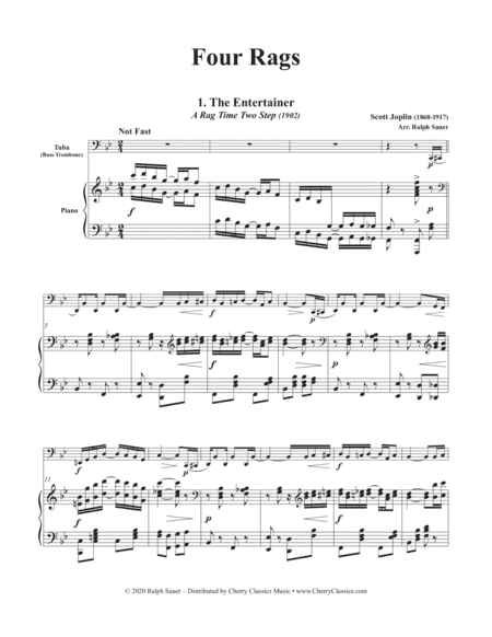 Four Rags for Bass Trombone and Piano (arr. Ralph Sauer)