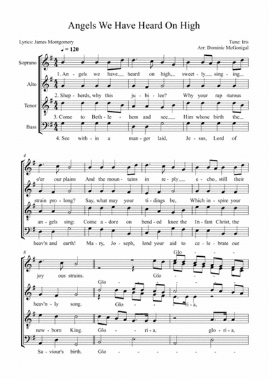 Angels From The Realms Of Glory (SSAATB) (arr. Dominic McGonigal)