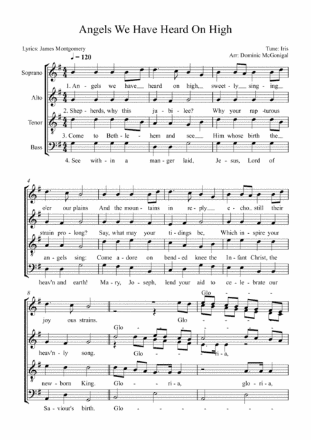 Angels From The Realms Of Glory (SSAATB) (arr. Dominic McGonigal)
