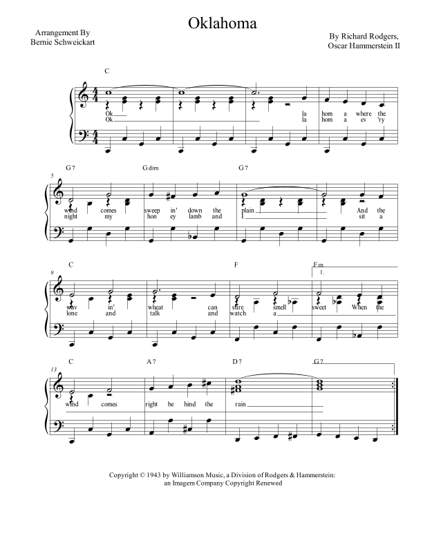 Oklahoma (arr. Bernie Schweickart)