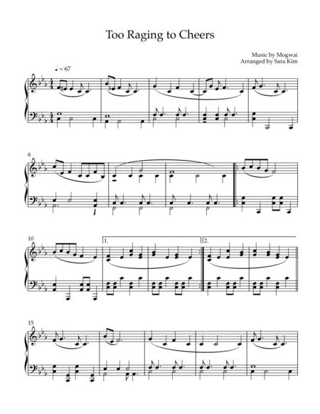 Mogwai Too Raging To Cheers (arr. Sara Kim)