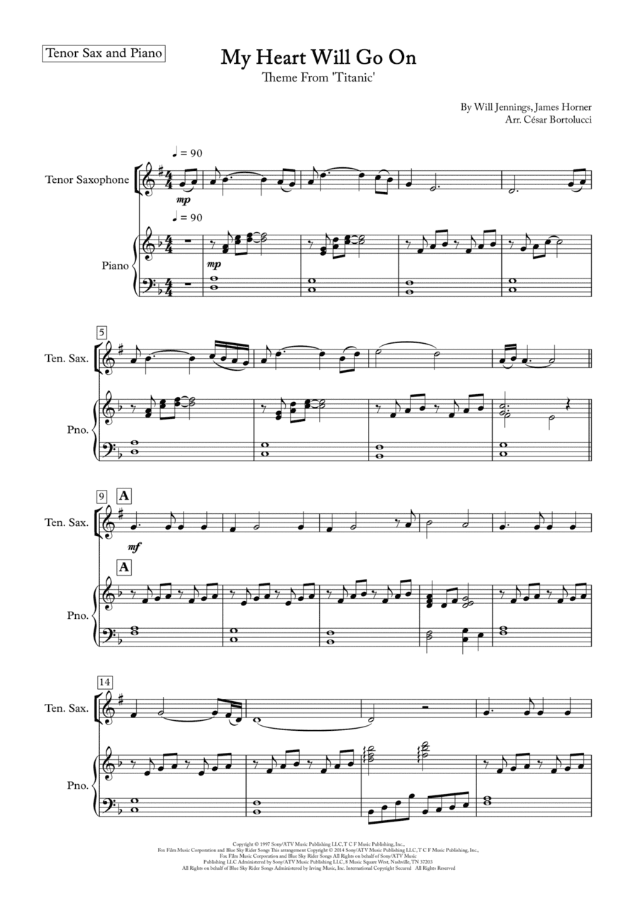 My Heart Will Go On (love Theme From 'titanic') (arr. César Bortolucci)