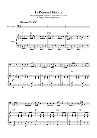 La Donna è Mobile (arr. Rodrigo Faleiros)