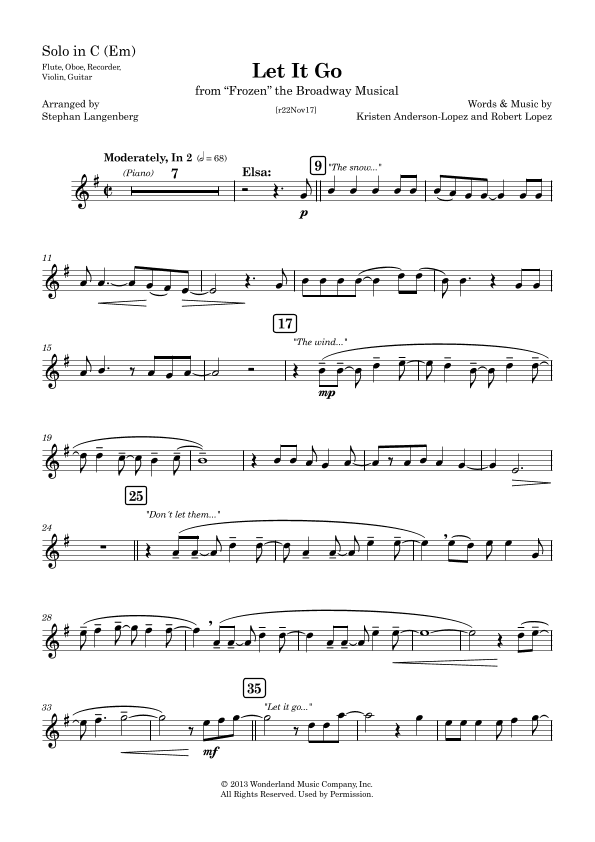 Let It Go (arr. Stephan Langenberg)
