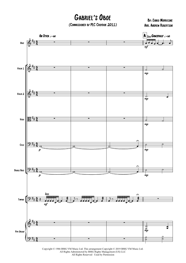 Gabriel's Oboe (arr. Andrew Robertson)