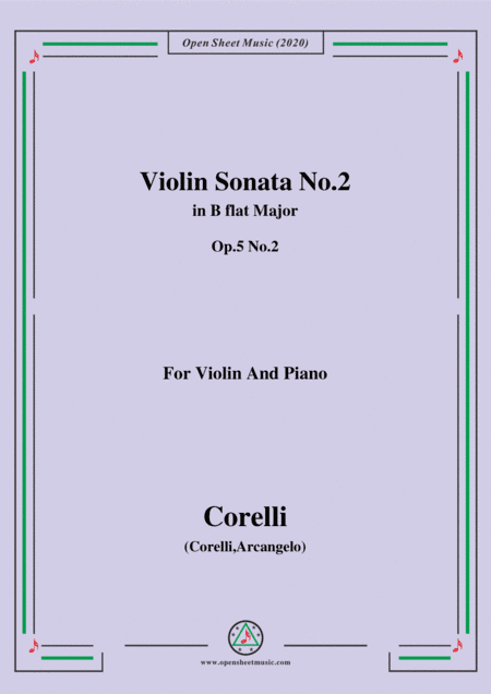 Corelli-Violin Sonata No.2 in B flat Major,Op.5 No.2,for Vioin&Piano (arr. MSM)