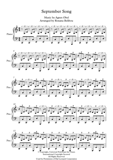 September Song (arr. Roxana Belibou)