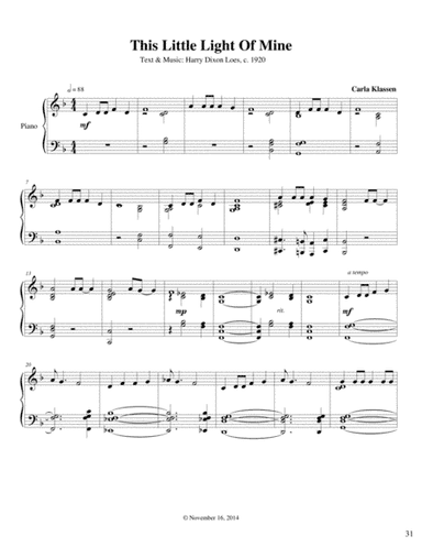 This Little Light Of Mine (arr. Carla Klassen)