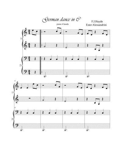 German dance. Piano 4 hands (arr. Ester Alessandrini)