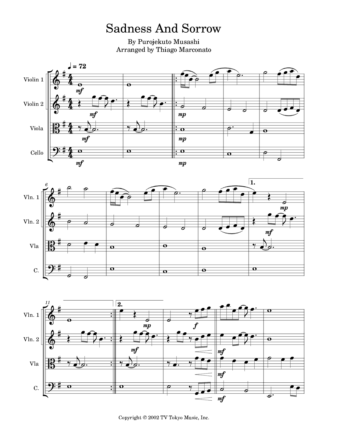 Sadness And Sorrow (arr. Thiago Marconato)