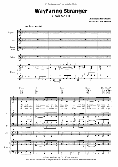 Wayfaring Stranger (arr. Gert Th. Walter)
