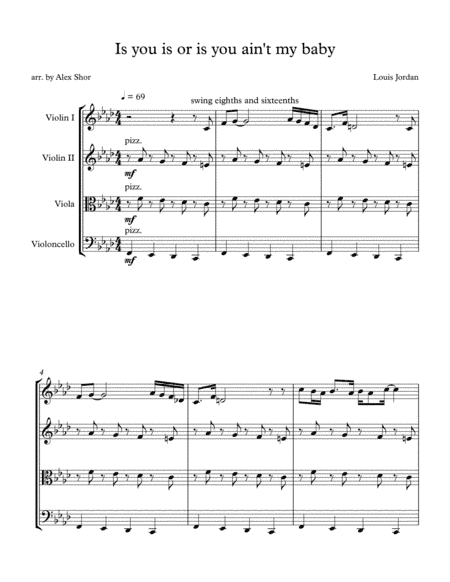 Is You Is, Or Is You Ain't My Baby (arr. Alex Shor)