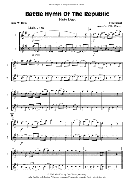 Battle Hymn Of The Republic (arr. Gert Th. Walter)