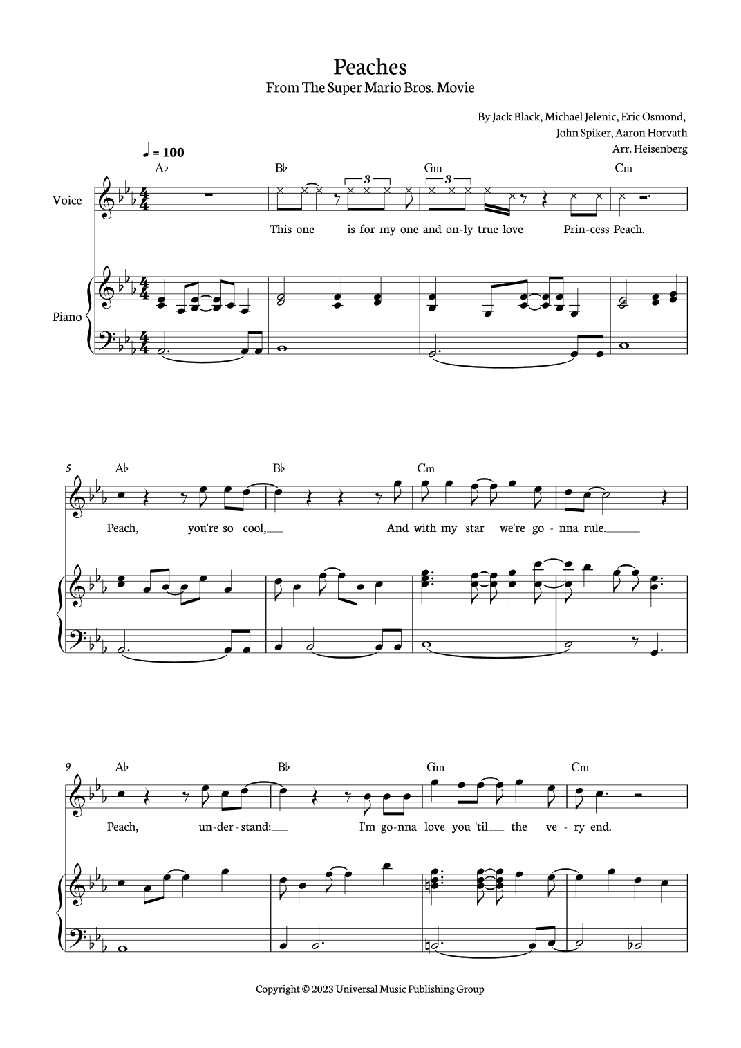 Peaches (arr. Heisenberg)
