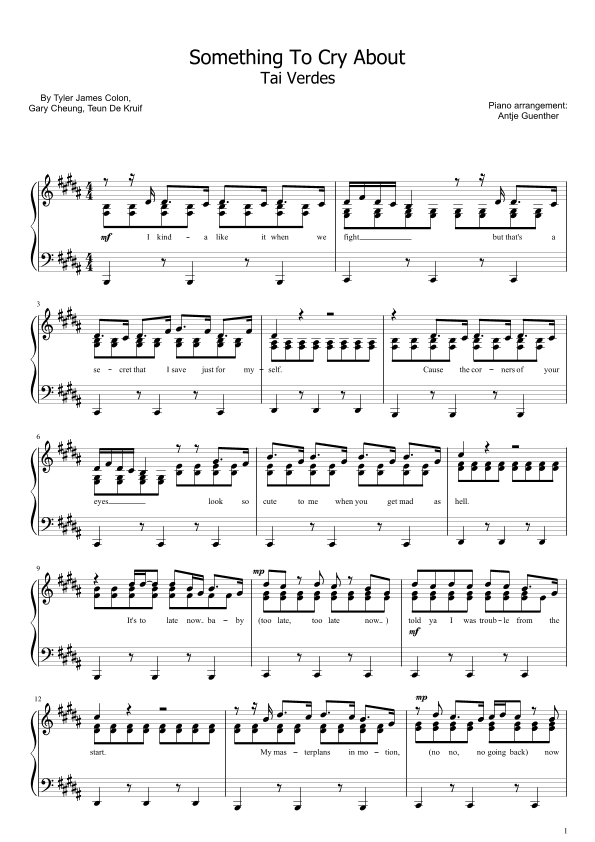 Something To Cry About (arr. Antje Günther)