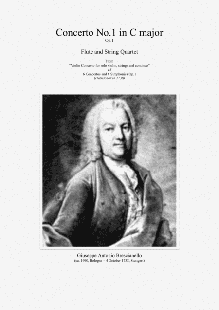 Brescianello - Concerto No.1 in C major Op.1 for Flute and String Quartet (arr. Santino Cara)