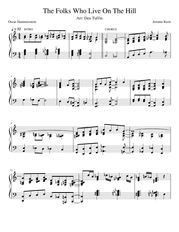 The Folks Who Live On The Hill (arr. Den Tuffin)