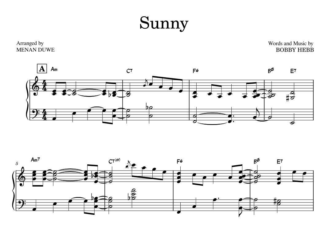 Sunny (arr. Menan Duwe)