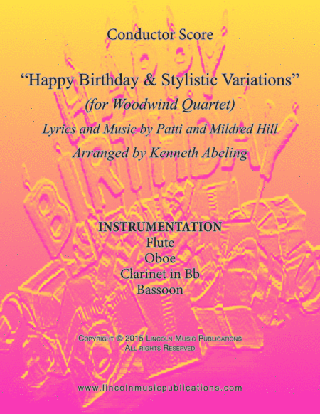 Happy Birthday and Stylistic Variations (for Woodwind Quartet) (arr. Kenneth Abeling)