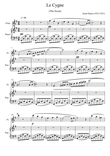 Camille Saint-Saëns - The Swan (Flute Solo) (arr. André Laitano)