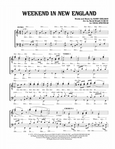 Weekend In New England (arr. David Wright)