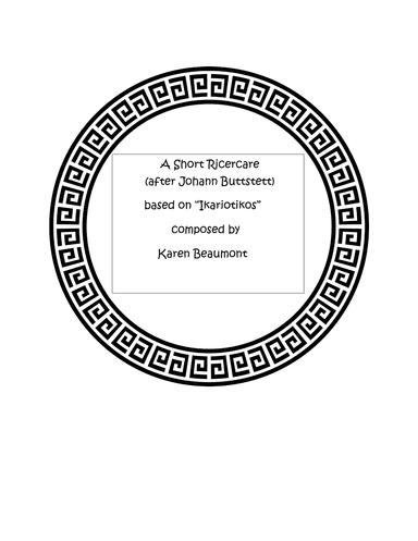 A Short Ricercare (after Johann Buttstett) based on "Ikariotikos"