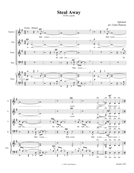 Steal Away (SATB) (arr. Curtis Hanson)