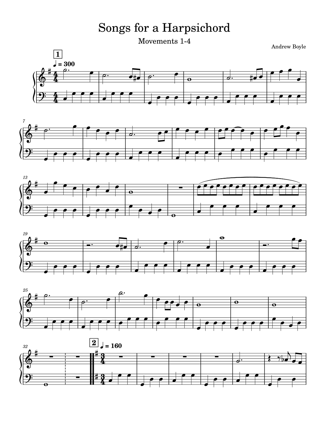 Four Songs For a Harpsichord