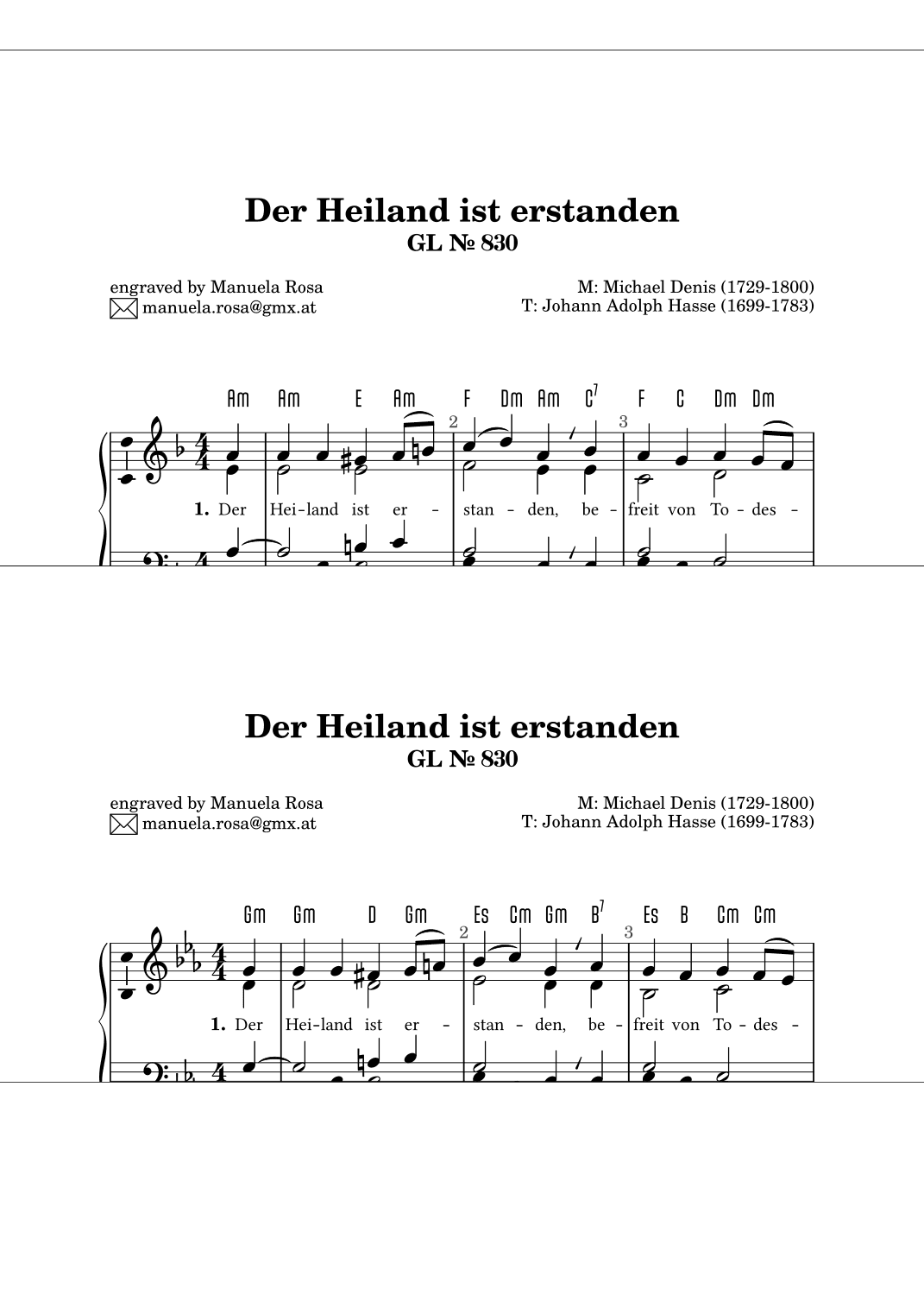 Der Heiland ist erstanden (Gotteslob 830) (arr. Manuela Rosa)