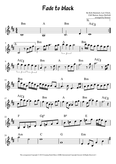 Fade To Black (arr. Lkmusic)