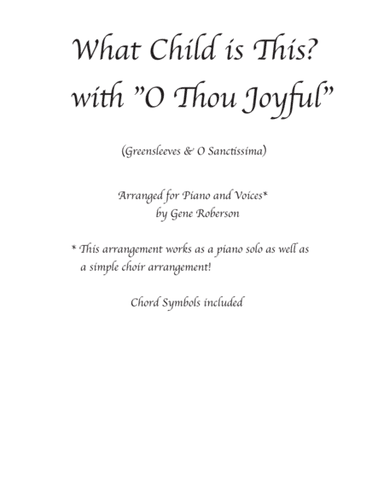What Child is This? with O Sanctissima Piano - Vocal (arr. Gene Roberson)