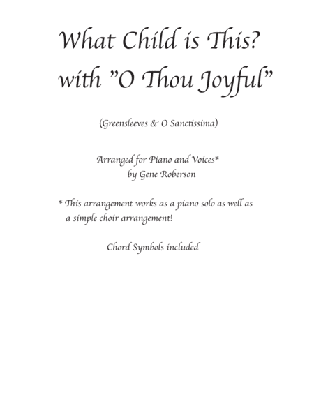 What Child is This? with O Sanctissima Piano - Vocal (arr. Gene Roberson)