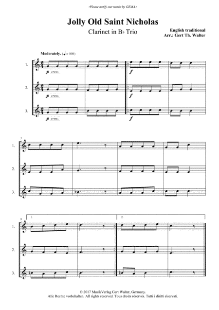 Jolly Old Saint Nicholas (arr. Gert Th. Walter)