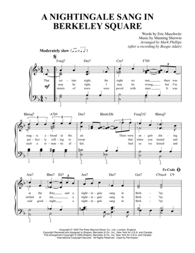 A Nightingale Sang In Berkeley Square (arr. Mark Phillips)