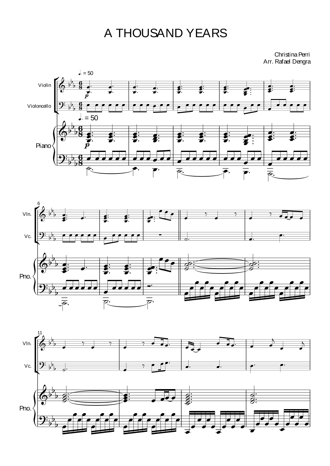 A Thousand Years (arr. Rafael Dengra)