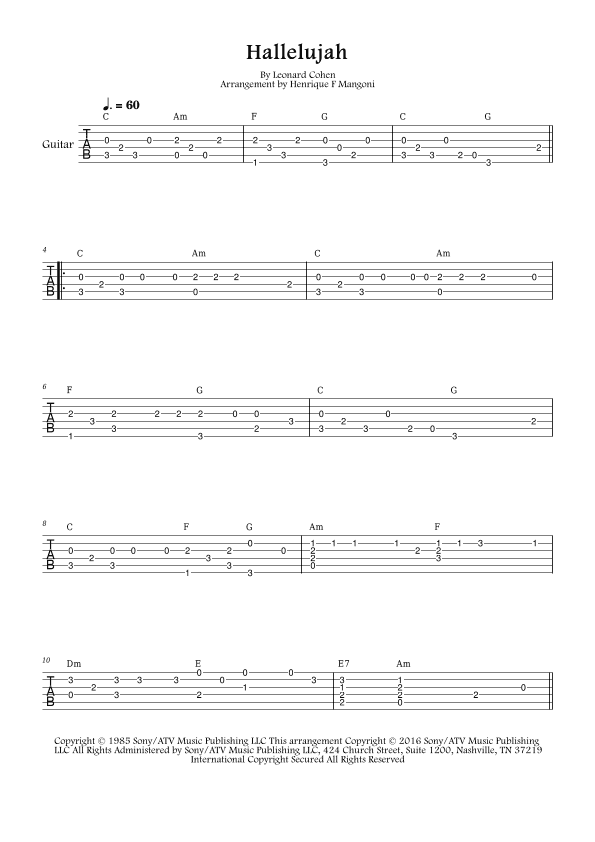 Hallelujah (arr. Henrique F Mangoni)