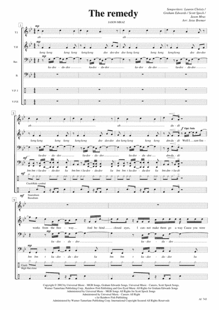 The Remedy (i Won't Worry) (arr. Jetse Bremer)