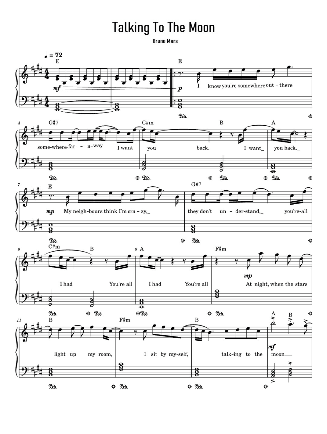 Talking To The Moon (arr. eduardo)