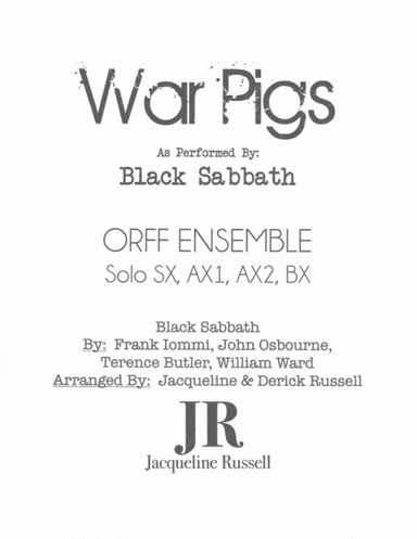 War Pigs (interpolating Luke's Wall) (arr. Jacqueline Russell)