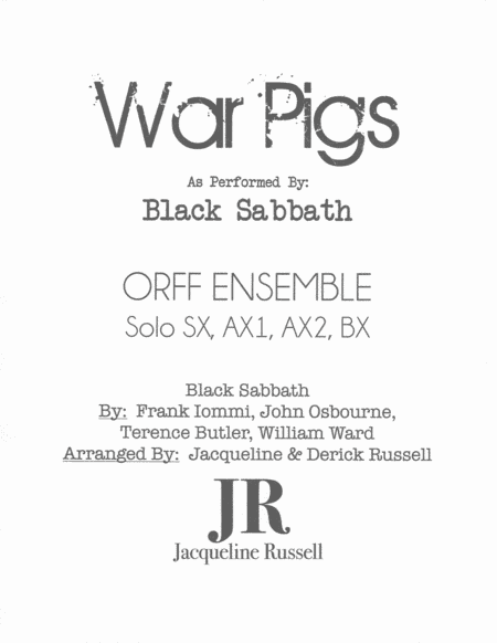 War Pigs (interpolating Luke's Wall) (arr. Jacqueline Russell)