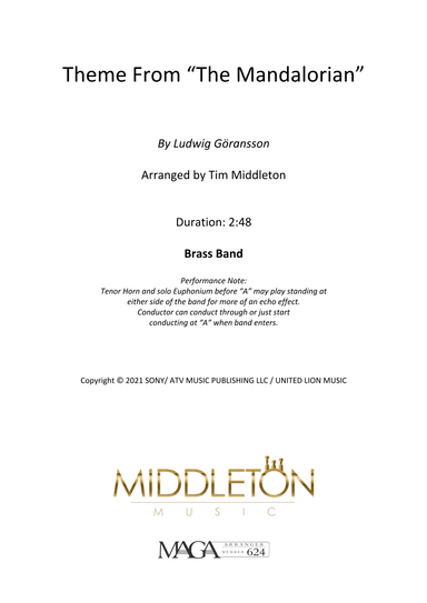 Theme From The Mandalorian (arr. Tim Middleton)