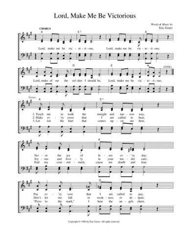 Lord Make Me Be Victorious