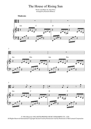 The House Of The Rising Sun (arr. Kaiserin Rebecca)