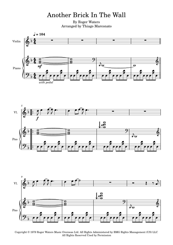 Another Brick In The Wall (arr. Thiago Marconato)