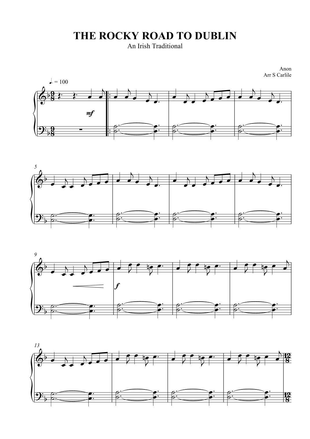The Rocky Road to Dublin (arr. SCMusic)